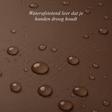 Smith (bruin) – Schapenleren handschoenen met drukknoop & touchscreen-functie