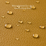 William (geel) - Geitenleren handschoenen met warme fleece voering en drukknoop