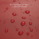 Emma (rood) – Extra lange dameshandschoenen van schapenleer met luxe kasjmier voering en touchscreen-functie