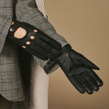 Cecilia (zwart) – Exclusieve dames autohandschoenen van pekari leer