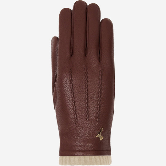 Emily (bruin) - Hertenleren (American deerskin) handschoenen met warme wollen voering