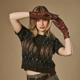 Emma (bruin) – Extra lange dameshandschoenen van schapenleer met luxe kasjmier voering en touchscreen-functie