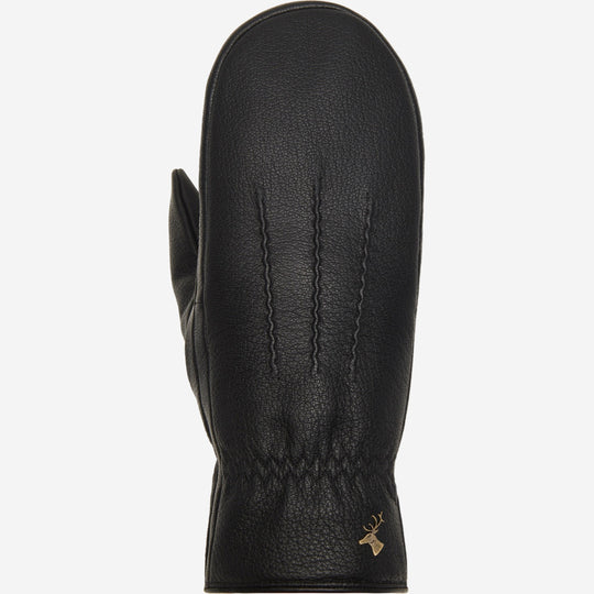 Eva (zwart) - Stijlvolle geitenleren wanten met luxe faux fur voering & touchscreen-functie