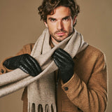 Frederick (zwart) – Heren handschoenen met basketweave-patroon, wollen voering en touchscreen-functie