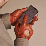 Gosling (cognac) - Klassieke lamsleren autohandschoen met touchscreen-functie