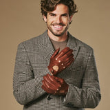 Gosling (cognac) - Klassieke lamsleren autohandschoen met touchscreen-functie