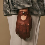 Gosling (cognac) - Klassieke lamsleren autohandschoen met touchscreen-functie