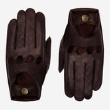 Gosling (donker bruin) - Klassieke lamsleren autohandschoen met touchscreen-functie