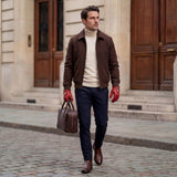 Gosling (rood) - Klassieke lamsleren autohandschoen met touchscreen-functie