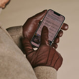Harvey (bruin) - Geitenleren handschoenen met luxe wol voering & touchscreen-functie