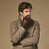 Harvey (bruin) - Geitenleren handschoenen met luxe wol voering & touchscreen-functie