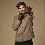 Harvey (bruin) - Geitenleren handschoenen met luxe wol voering & touchscreen-functie