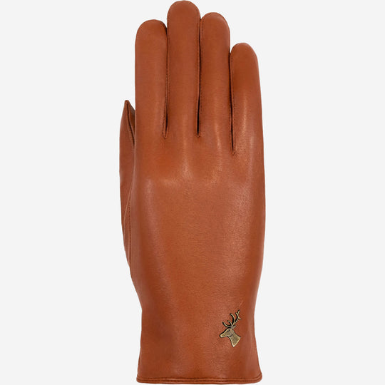 Ivy (cognac) - Schapenleren handschoenen met wol/kasjmier voering & touchscreen-functie