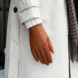 Ivy (cognac) - Schapenleren handschoenen met wol/kasjmier voering & touchscreen-functie