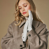 Ivy (wit) – Dames handschoenen van nappaleer met kasjmier-wol voering en touchscreen-functie