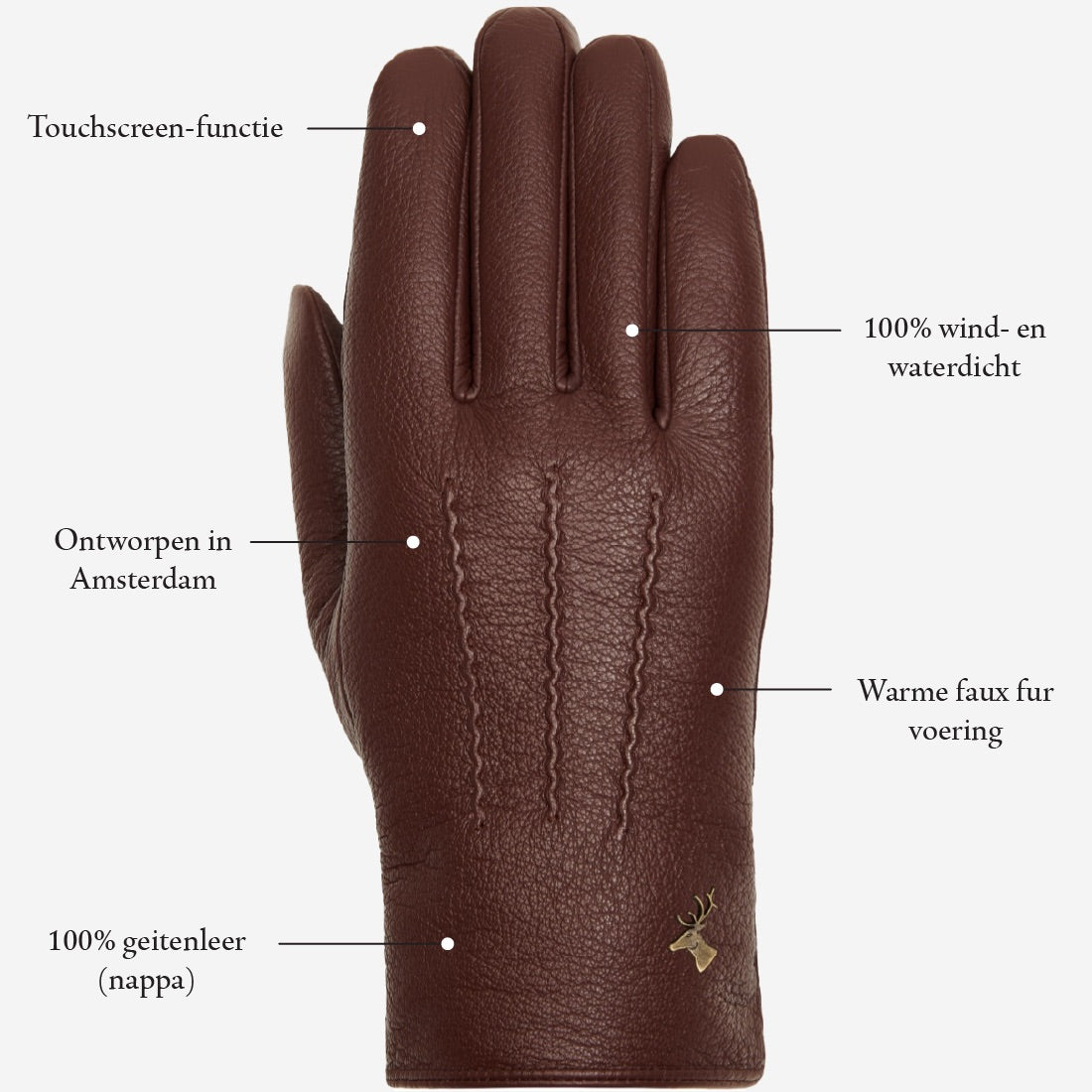 PEARLWOOD Leren handschoenen met zachte binnenvoering PEARLWOOD Leren handschoenen met zachte binnenvoering