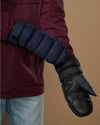 Jordan (noir / bleu) - Moufles homme imperméables en duvet et Thinsulate™ avec pouce tactile