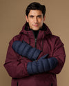 Jordan (noir / bleu) - Moufles homme imperméables en duvet et Thinsulate™ avec pouce tactile