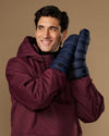 Jordan (noir / bleu) - Moufles homme imperméables en duvet et Thinsulate™ avec pouce tactile
