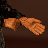 Kathleen (cognac) – Exclusieve dames handschoenen van pekari leer met kasjmier voering