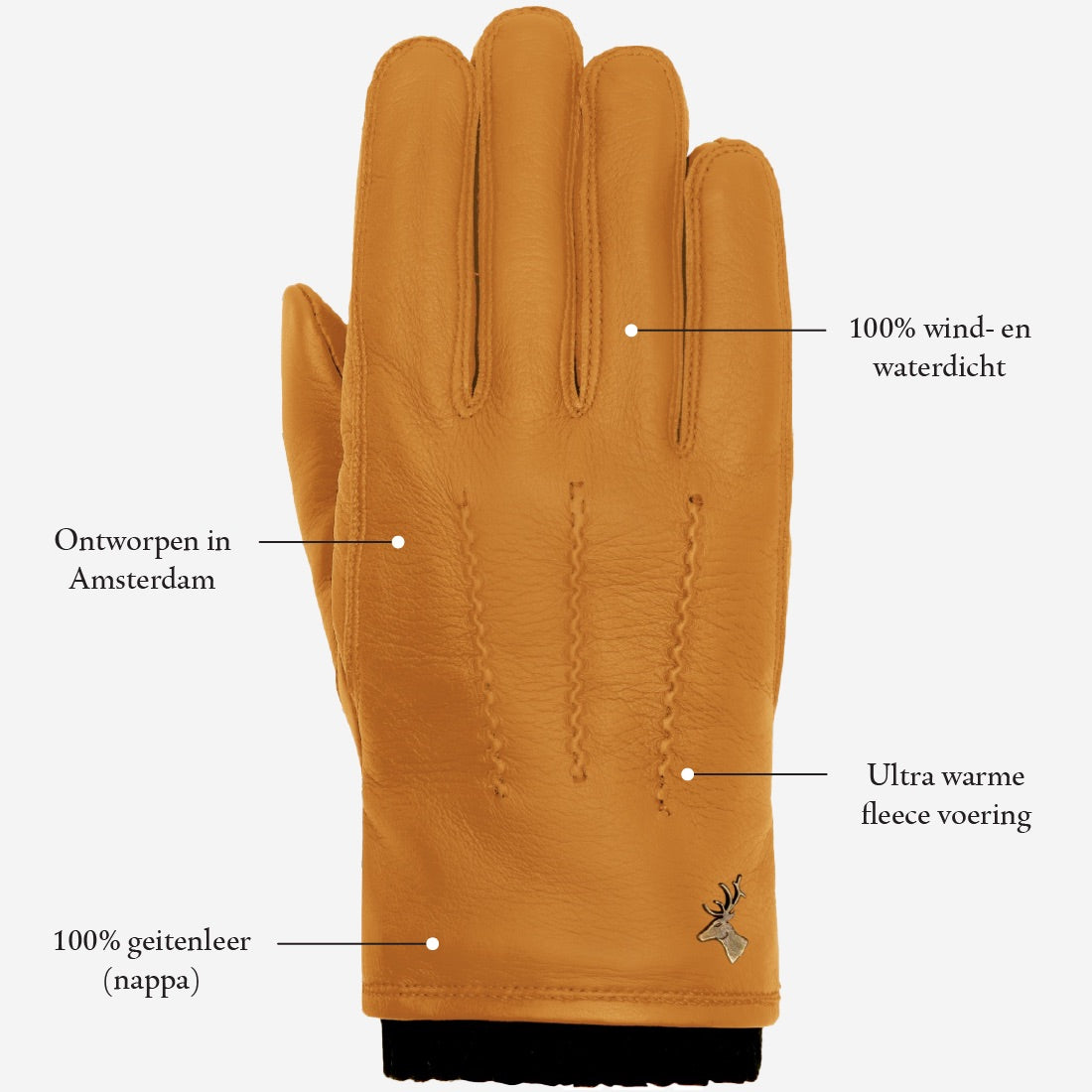 Pearlwood Luke Leren Handschoenen Heren - met voering voor Herfst/Winter Pearlwood Luke Leren Handschoenen Heren - met voering voor Herfst/Winter