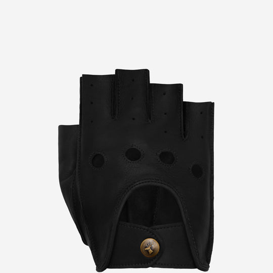 Liam (zwart) – Vingerloze autohandschoenen van soepel lamsleer