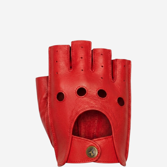 Liam (rood) – Vingerloze autohandschoenen van soepel lamsleer