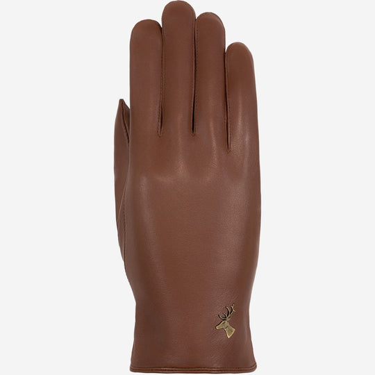 Ivy (cognac) - Schapenleren handschoenen met wol/kasjmier voering & touchscreen-functie