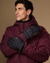 Quinn (brown / black) - Men's waterproof down & Thinsulate™ gloves with touchscreen feature