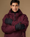 Quinn (brown / black) - Men's waterproof down & Thinsulate™ gloves with touchscreen feature
