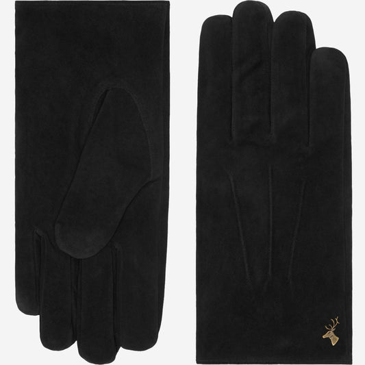 Rex (black) - suede goatskin leather gloves with luxurious wool/cashmere lining  - Schwartz & von Halen - US - 2