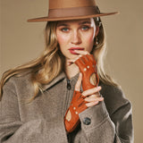 Robyn (cognac) - Luxe vingerloze autohandschoenen van Amerikaans hertenleer