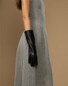 Rosemary Mid-forearm (black) - Women's lambskin leather gloves with silk lining & touchscreen feature