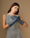 Rosemary Mid-forearm (grijs) - Dameshandschoenen van lamsleer met zijden voering & touchscreenfunctie