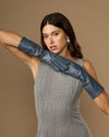 Rosemary Mid-forearm (grijs) - Dameshandschoenen van lamsleer met zijden voering & touchscreenfunctie