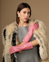 Rosemary Mid-forearm (pink) - Women's lambskin leather gloves with silk lining & touchscreen feature