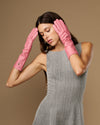 Rosemary Mid-forearm (pink) - Women's lambskin leather gloves with silk lining & touchscreen feature