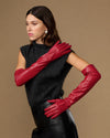 Rosemary Opera (red) - Women's lambskin leather gloves with silk lining & touchscreen feature