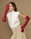 Rosemary Opera (red) - Women's lambskin leather gloves with silk lining & touchscreen feature