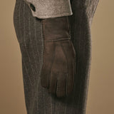 Roxanne (bruin) – Dames patchwork handschoenen van schapenleer met warme schapenvacht voering