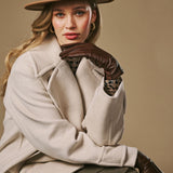 Sienna (bruin) – Luxe dames handschoenen van Amerikaans hertenleer met kasjmier voering