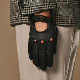 Silvio (zwart) – Exclusieve heren autohandschoenen van pekari leer