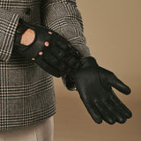 Silvio (zwart) – Exclusieve heren autohandschoenen van pekari leer