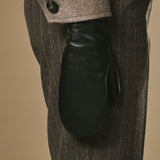 Veronica (zwart) – Dames wanten van lamsleer met faux fur voering en touchscreen-functie