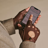 Zane (bruin) - Luxe vingerloze autohandschoenen van Amerikaans hertenleer