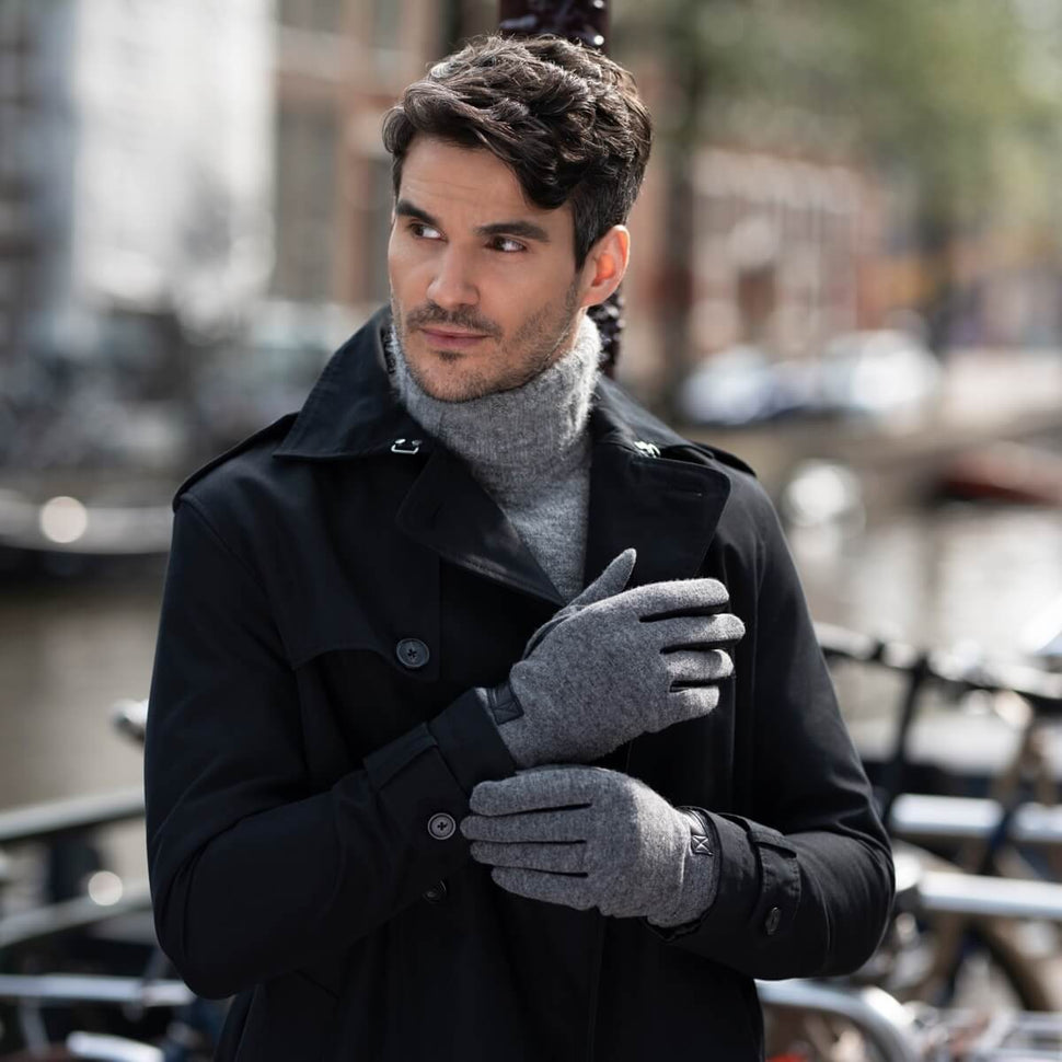 Leren Handschoenen Grijs Wol - Touchscreen - Warm Gevoerd – Premium Leren Handschoenen – Designed in Amsterdam – Schwartz & von Halen® - 6