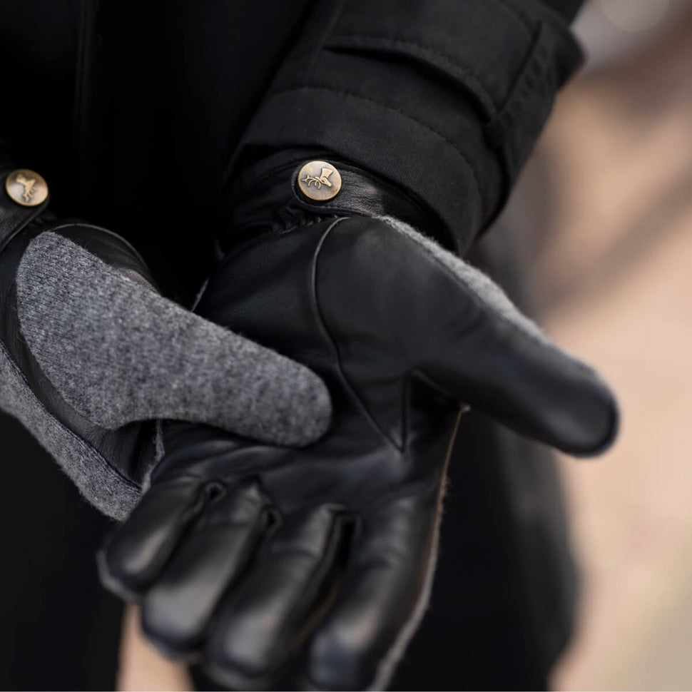 Leren Handschoenen Grijs Wol - Touchscreen - Warm Gevoerd – Premium Leren Handschoenen – Designed in Amsterdam – Schwartz & von Halen® - 7